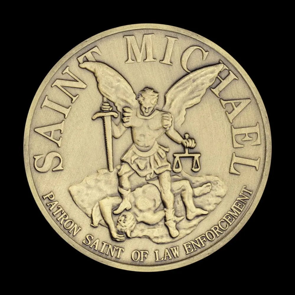 US New Orleans Police Officer Challenge Coin ST.Micheal Patron Saint of Law Enforcement Copper Plated Commemorative Coin view 4