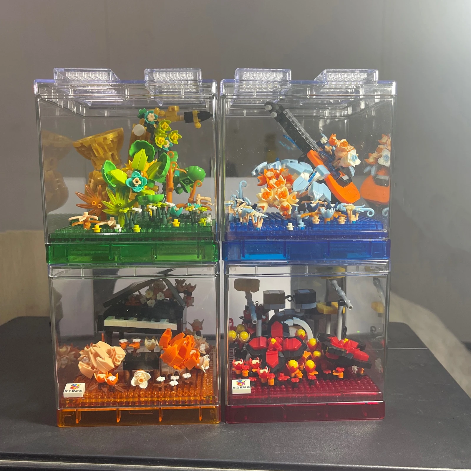 미니어처 조경 꽃 시리즈 블록 - DIY 마이크로 식물 조립 키트 MOC 식물 장식품