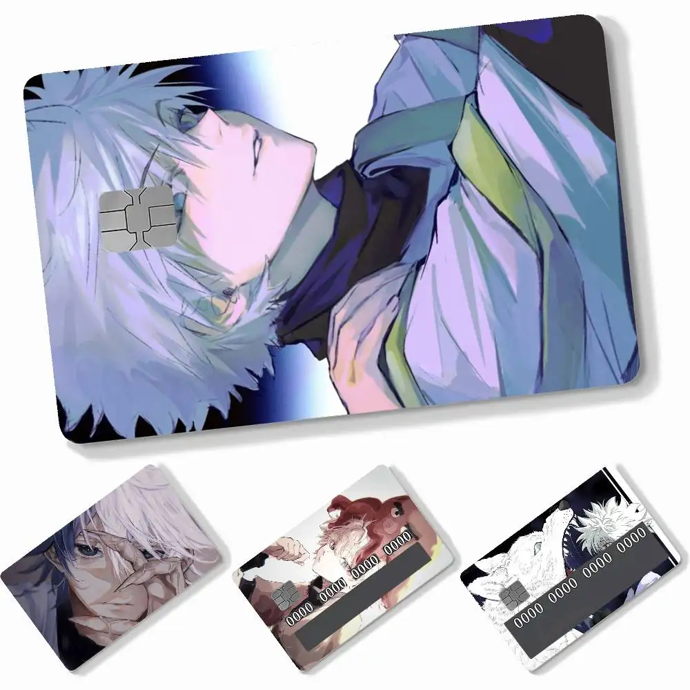 Anime K-Killua  4pcs Credit Card Skin Stickers Suitable for Bank Debit Subway Bus Transit Pass Decorative Cover