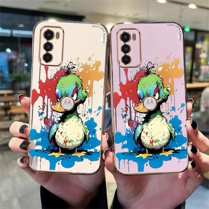 G42 Angry Duck Plating Phone Case For Motorola Moto G42 Cover