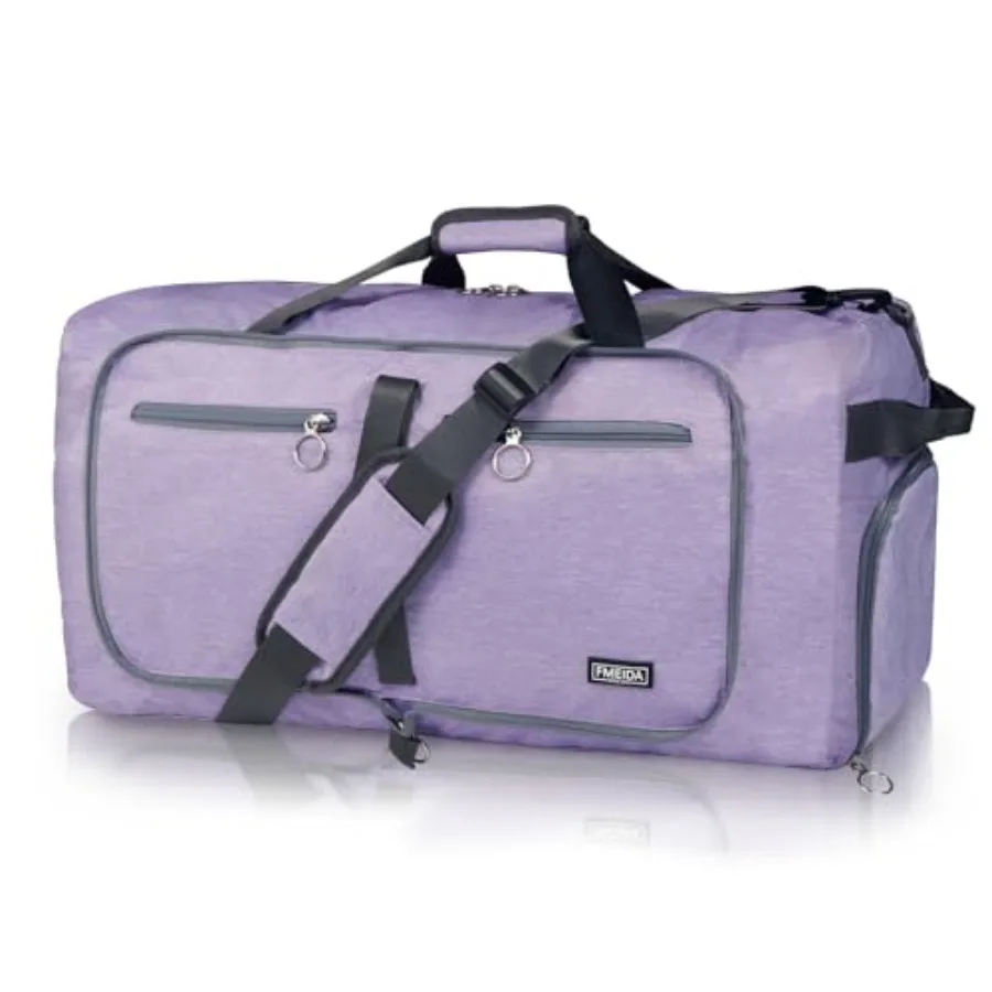 

65L Duffle Bag with Shoes Compartment, Foldable Travel Duffel Bags for Men Women, Large Packable Travel Bag Water Repellent and