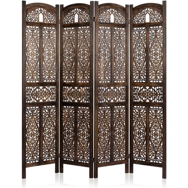 

Wood Room Divider, 4 Panel Room Divider, Privacy Screen Freestanding, Folding Screen Room Divider, 5.6 Ft