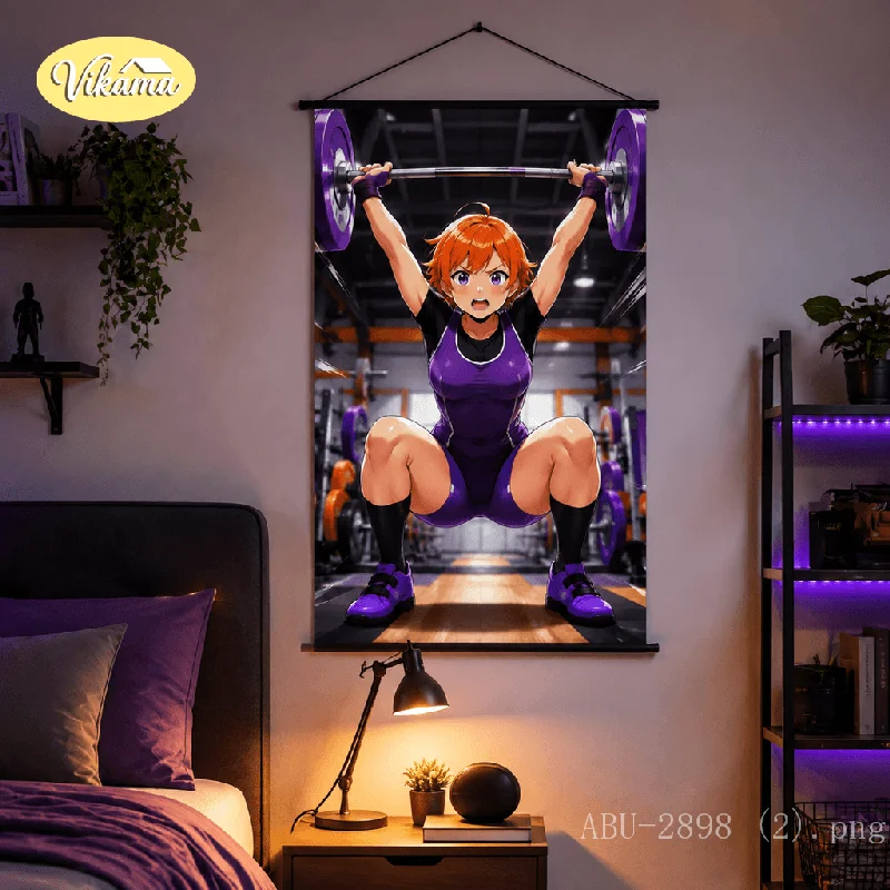 VIKAMA Energetic Anime Boy Tapestry Wall Hanging Sports High Jump Stadium Blue Sky Wall Art for Bedroom Living Room Dorm