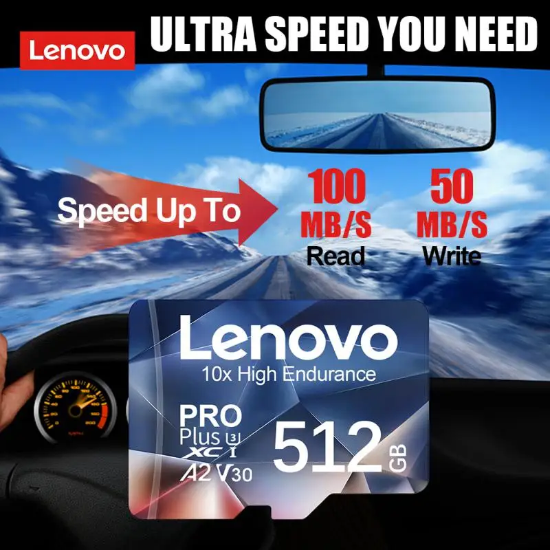 Lenovo Memory Card 2TB 1TB A2 Class10 Mini SD Card 512GB 256GB TF Flash Card 128GB For Nintendo Switch Phone Car Device Monitor