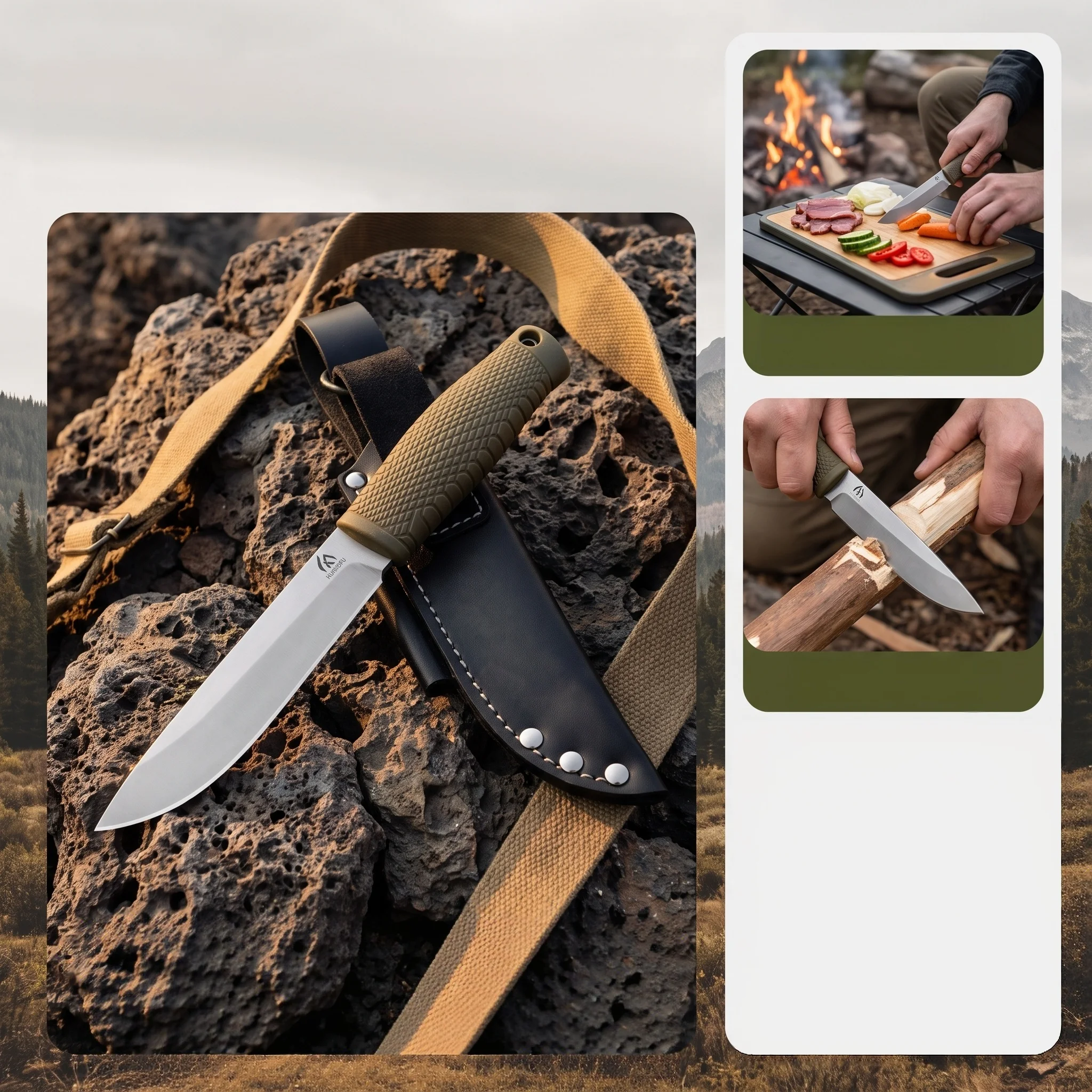 Camping, hiking, outdoor portable small knife, high hardness, durable cutting tool with storage cover, outdoor cutting, men's gi