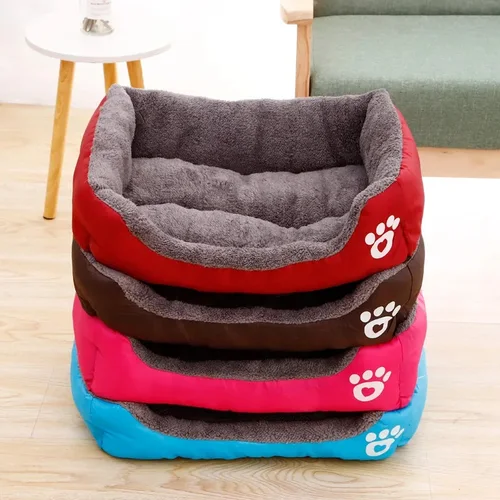 Cama de perro grande para mascotas, casa cálida, nido cuadrado de color caramelo, perrera para perros pequeños, medianos y grandes, cestas para perros de talla grande para gatos y cachorros