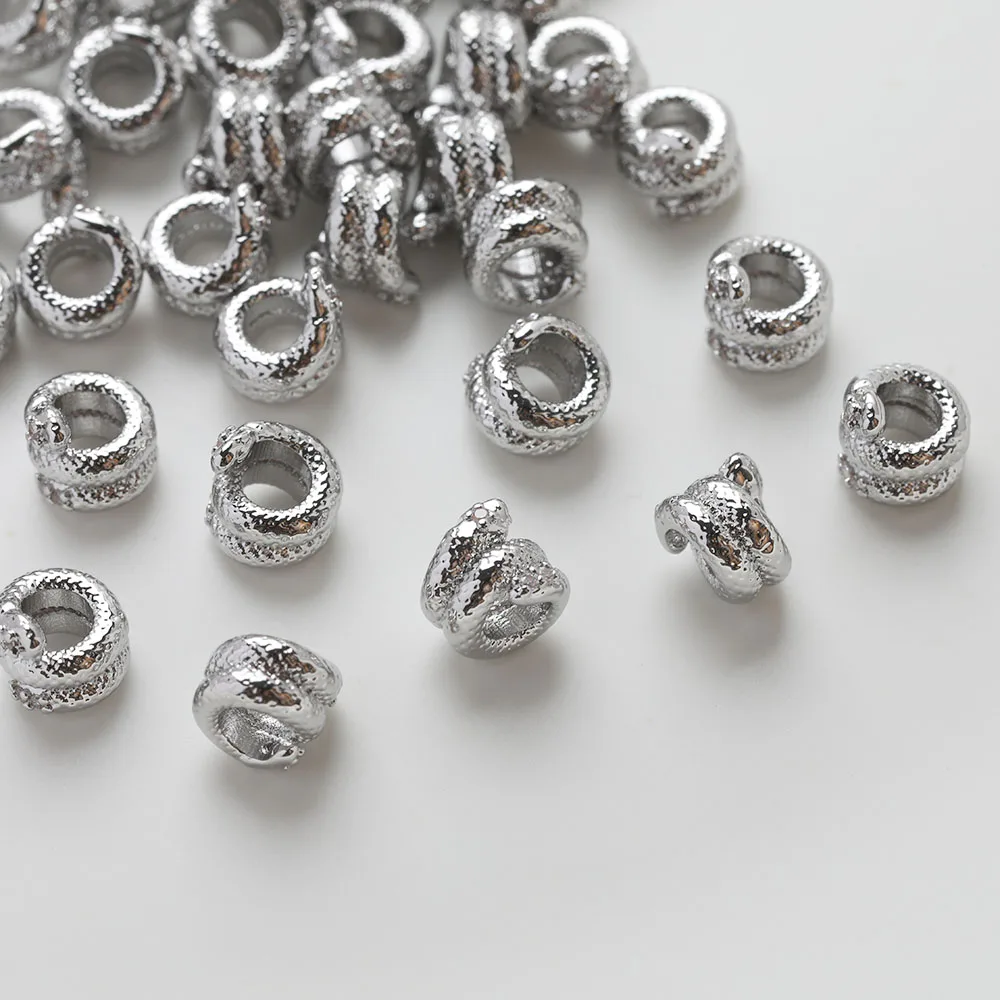 6 sztuk delikatny wąż serpentynowy projekt przegrody koraliki tworzenia biżuterii bransoletka naszyjnik dostarcza DIY mosiądz 14k pozłacane 7*6.6mm — zdjęcie 5