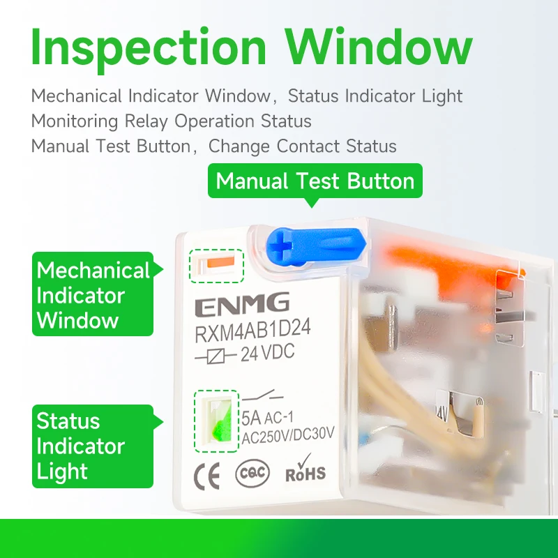 ENMG RXM2AB1D24 Electromagnetic Intermediate Relay 24VDC DC 220V AC Electronic Market for Electronics