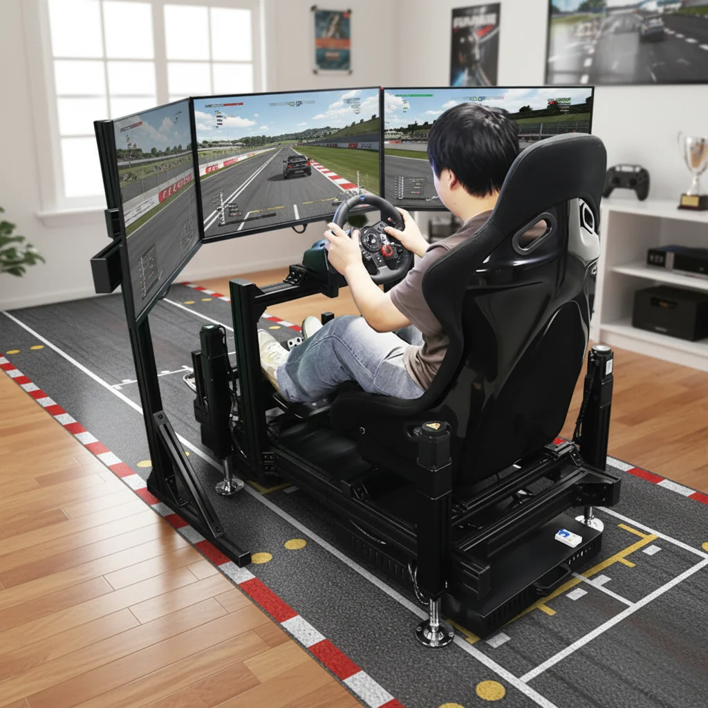 New arrivals, cockpit simulation racing three-screen wide viewing angle 3 degrees of freedom sports F1 racing game