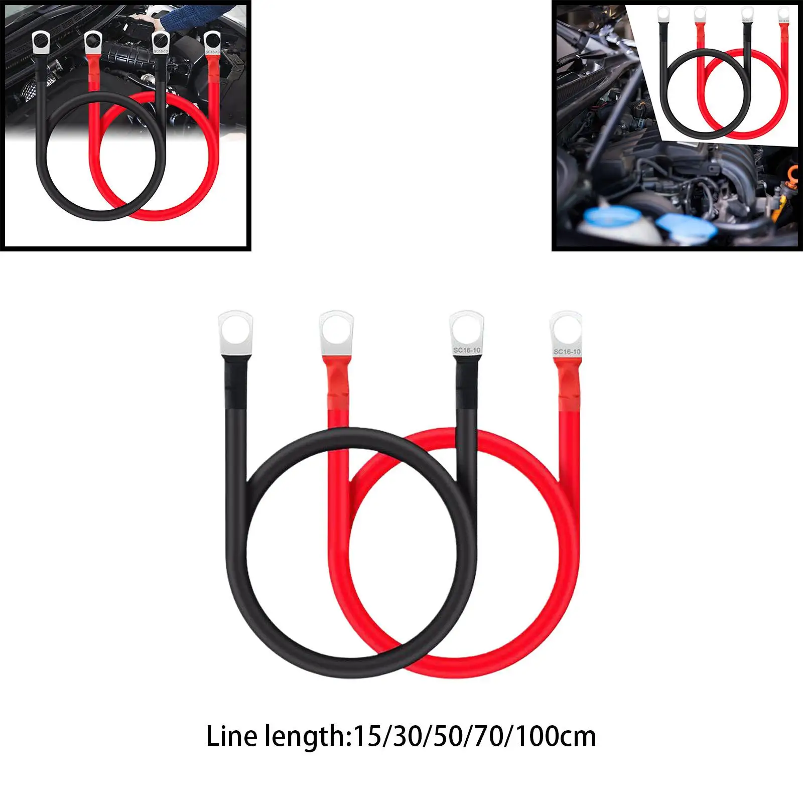2 Pieces Generic AWG 5 Gauge Battery Cables Copper Battery Wires Battery