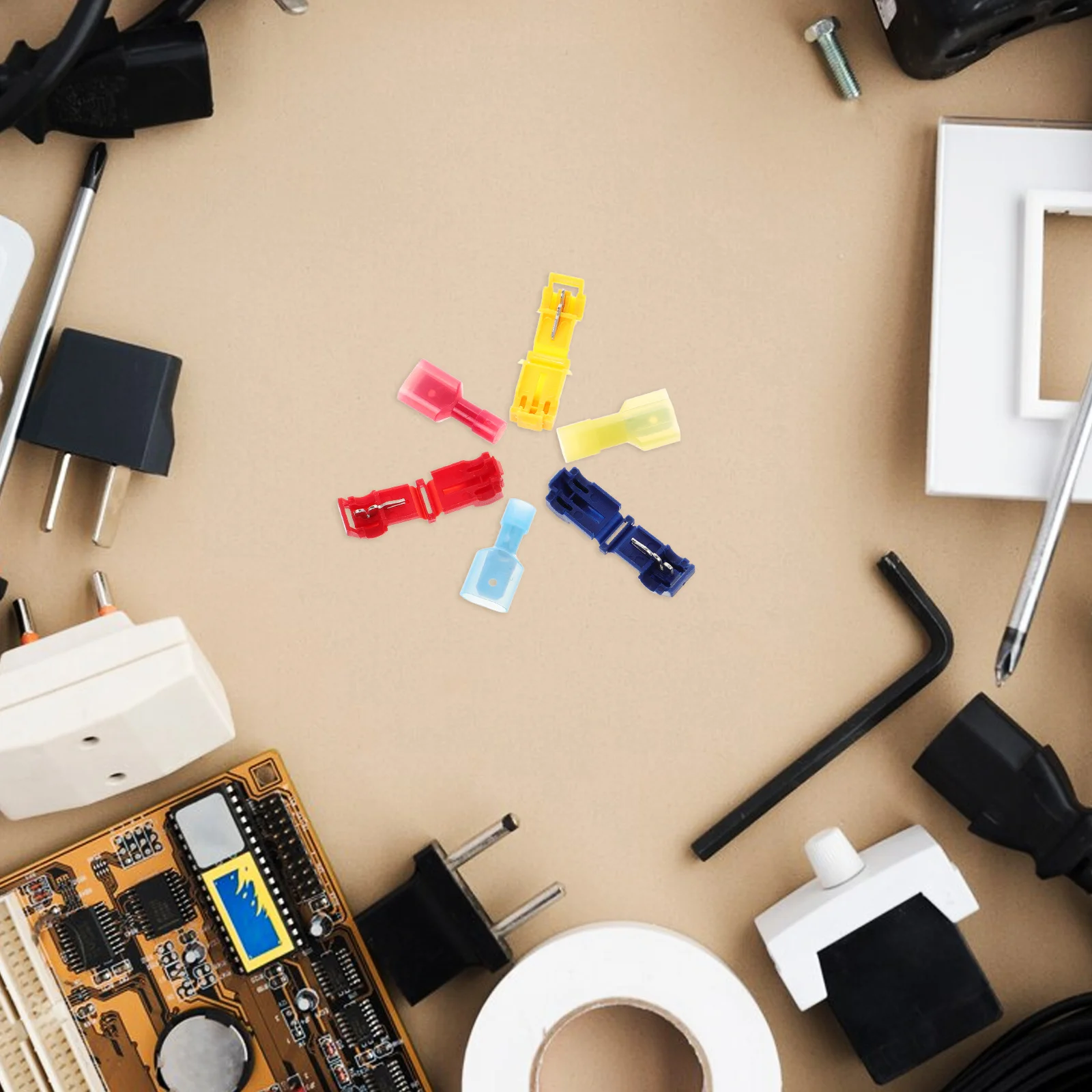 

120Pcs Wire Connectors Kit Electrical Terminals T-Tap Quick Splice Connectors for Auto Marine Wiring Repairs Electrical