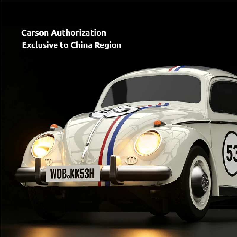 TURBO RACING 1:87 Scale Mini Vintage Beetle Carson Co Branded Genuine No. 53 Remote Control Desktop Toy Adult Collection Gift