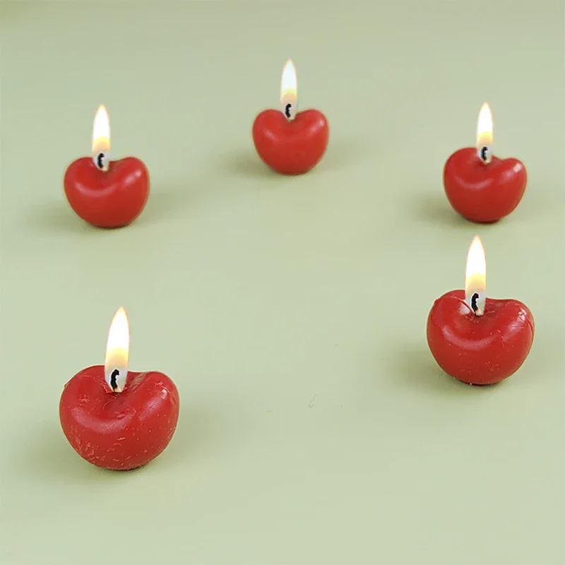 DIY Cherry Birthday Cake Candles For Party Decoration Love Little Cherry Cake Decoration Creative Children\'s Cartoon Candle