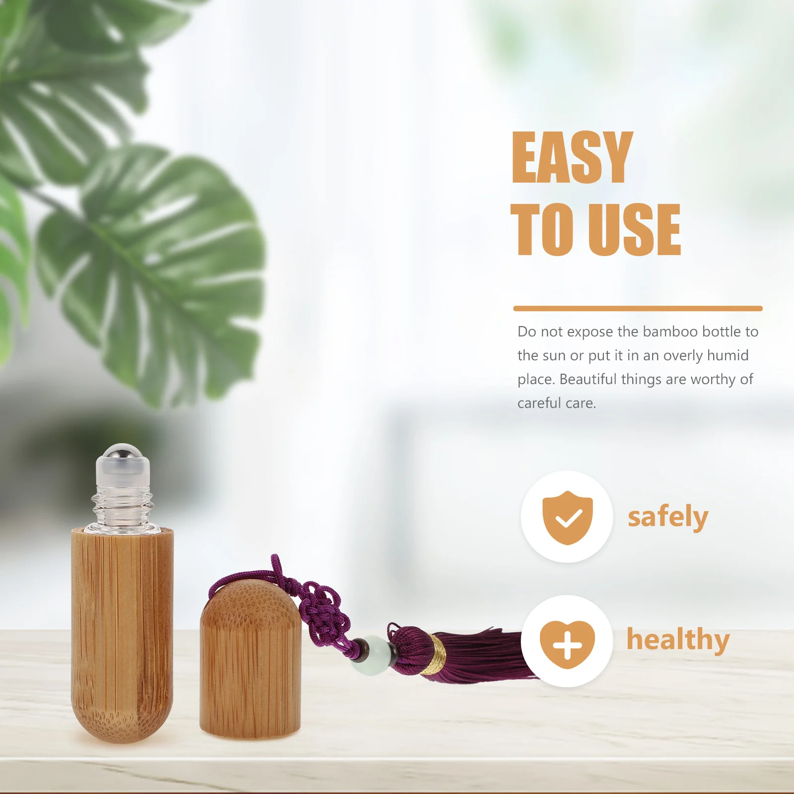 

Bamboo Roll-On Bottle Thickened Glass Body Essential Oil Dispensing Container Portable Perfume Sub-Packaging Bottle For