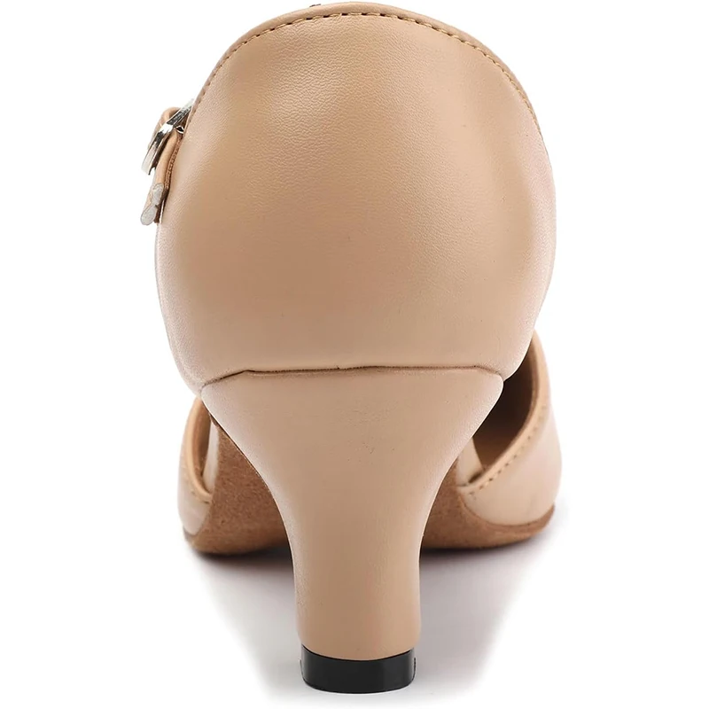 여성용 T-스트랩 캐릭터 댄스 슈즈 미끄럼 방지 스웨이드 솔 댄스 힐