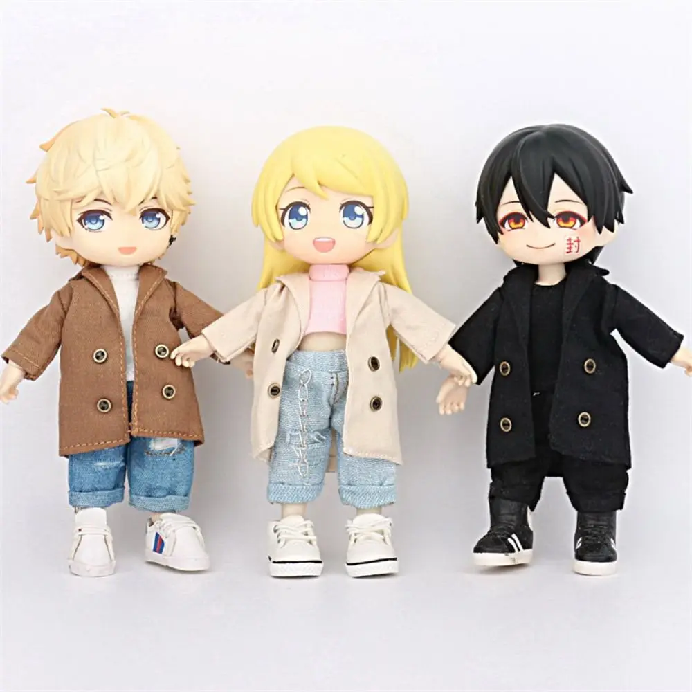 Bricolage Cool vestes poupée manteau vestes vêtements chauds Long manteau OB11 coupe-vent manteau habiller décoration poupée vêtements 1/12 BJD