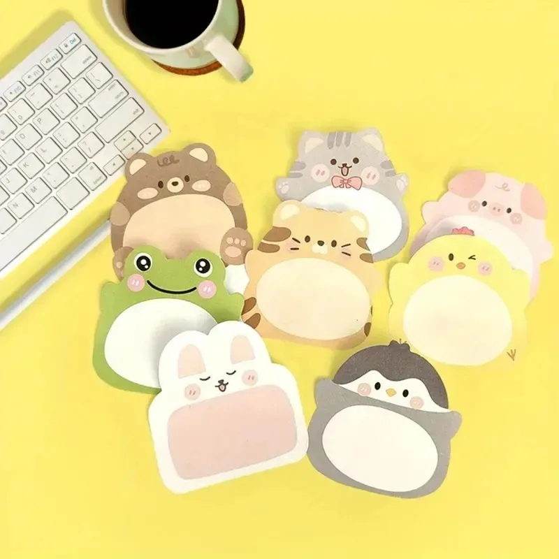 8 Pack Standing Animal Sticky Notes Cute Cartoon 3D Design for Office Desk Creative Shape Notepads for Students Work