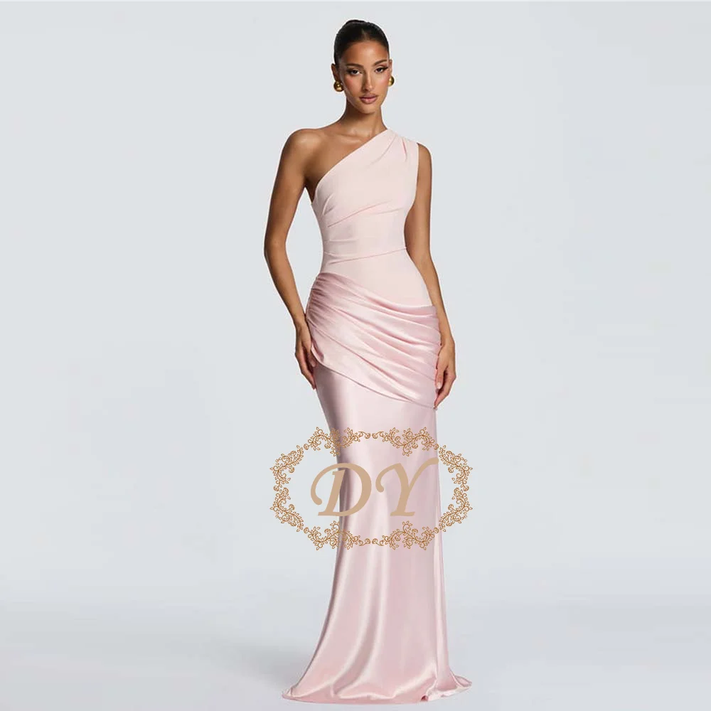 

DY Customized One Shoulder Backless Sexy Maxi Dress Women Gown Elegant Patchwork Skew Collar Sleeveless Bodycon Club Party Long