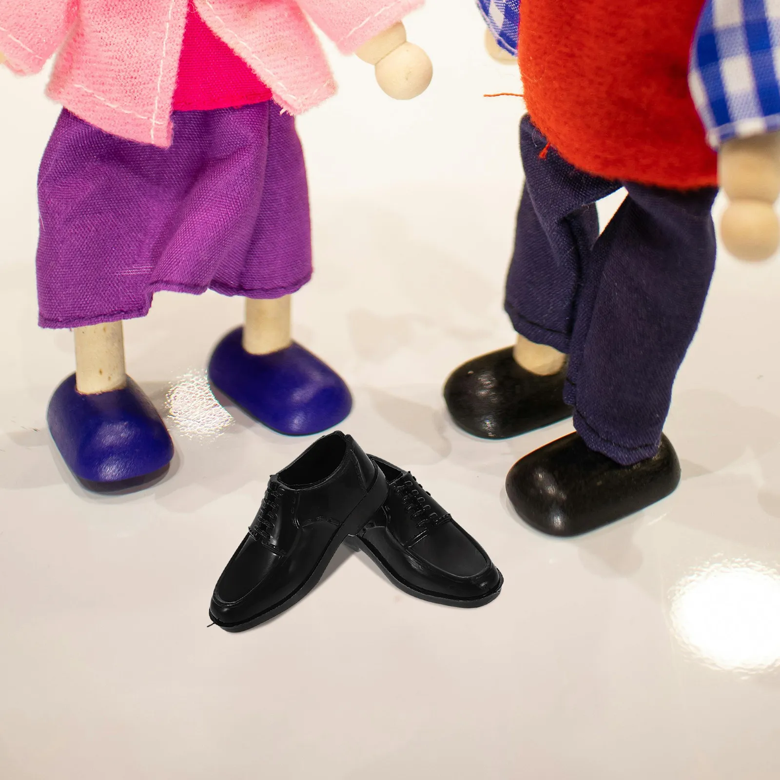 

10Pairs Miniature Men Black Shoes for 11Inch 1 6 Scale Male Figures Perfect for Dollhouse Decor Micro Landscape Ornaments
