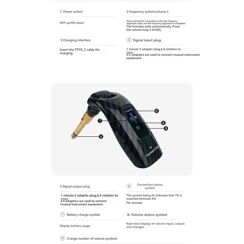

Guitar Wireless Transmitter Guitar Wireless Receiver Electric Guitar Wireless Receiver-AT20