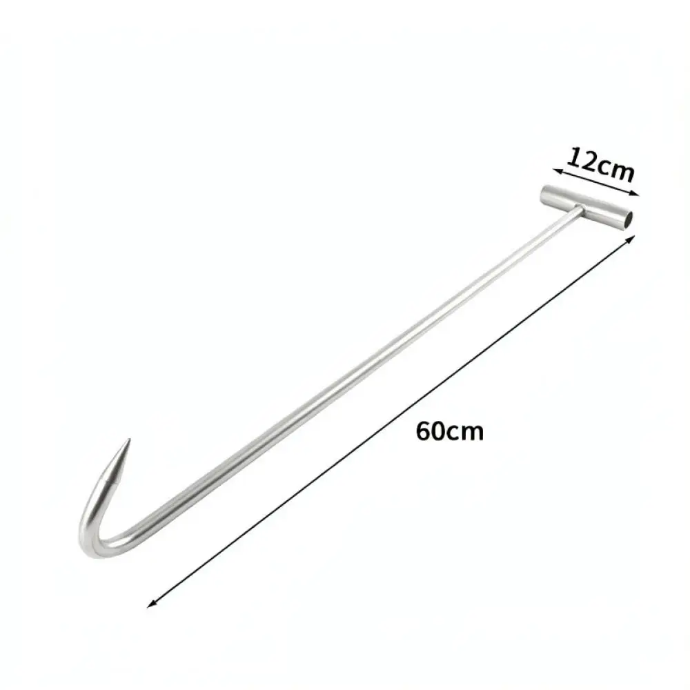 Industrial Strength T Shaped Hook Stainless Steel Lifter For Manhole Sewer Covers Roller Shutter Pulling Hand Tool Gear
