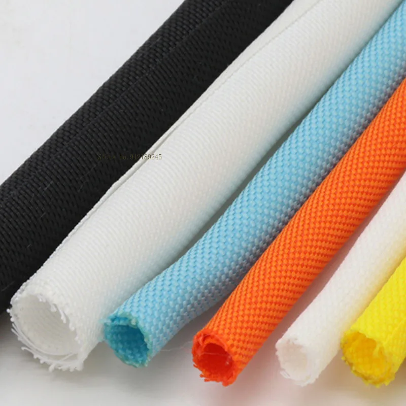 Black/orange/white Self closing wire sleeve flame-retardant cable protection Sock Tube automotive wire harness - view 4