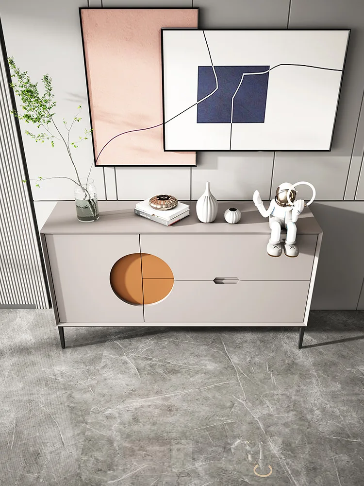 خزانة تزيين دخول بهو إيطالية بسيطة، وتخزين غرفة المعيشة الفاخرة الخفيفة وتخصيص خزانة جانبية لتناول الطعام #5