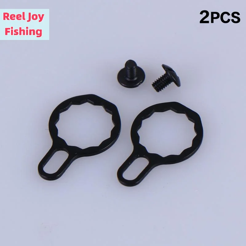 【2 juegos de placas de bloqueo para carretes de pesca, kit de tornillos y tuercas de repuesto, placa de bloqueo para manivela de carrete de pesca, aparejos de pesca para carretes de baitcasting de 9-12 mm】