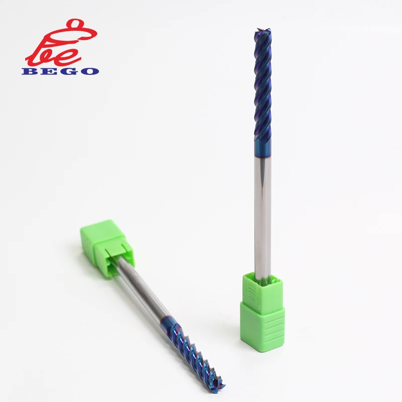 HRC65 Milling 4 Flutes Square End Mill Cutter Alloy Coating Steel Tool Cnc Maching  Endmill For Tempered steels Carburizing