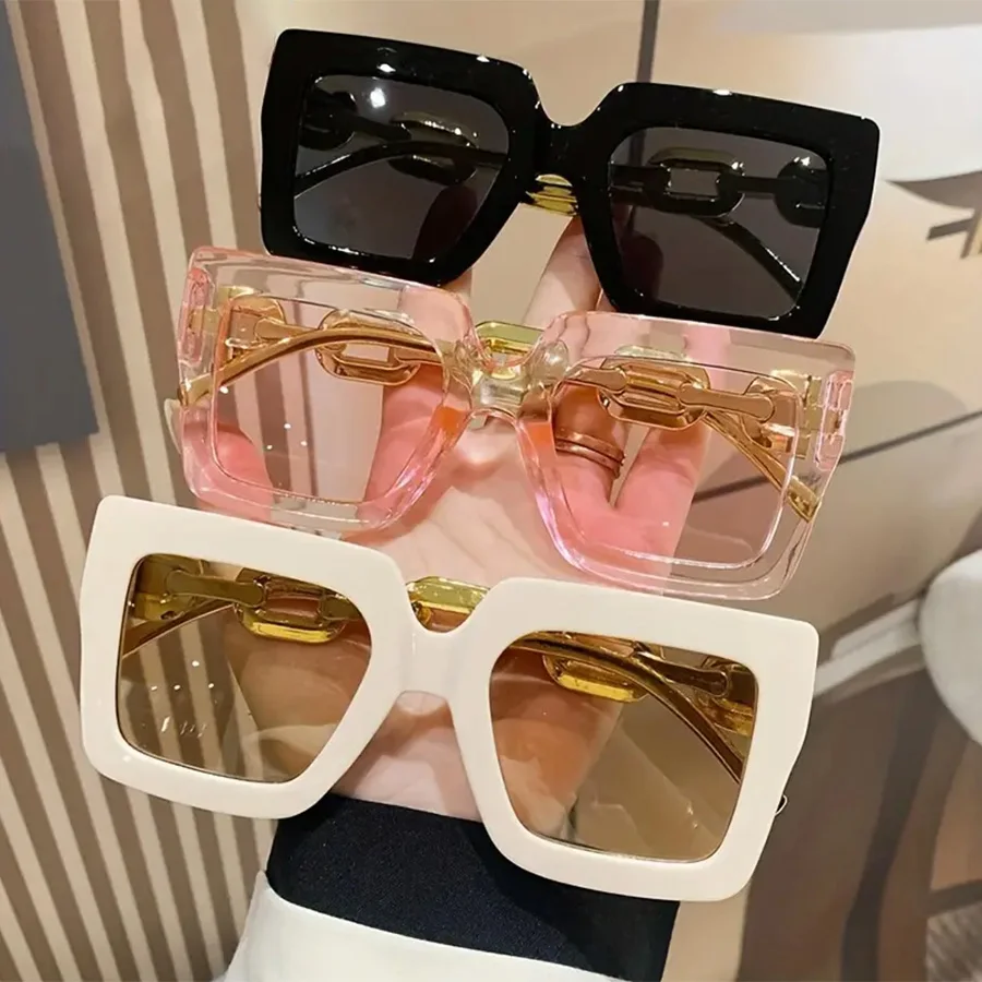 3PCS Fashion Large Frame Summer Decoration Women's Sunglasses retro Style Outdoor Travel Glasses