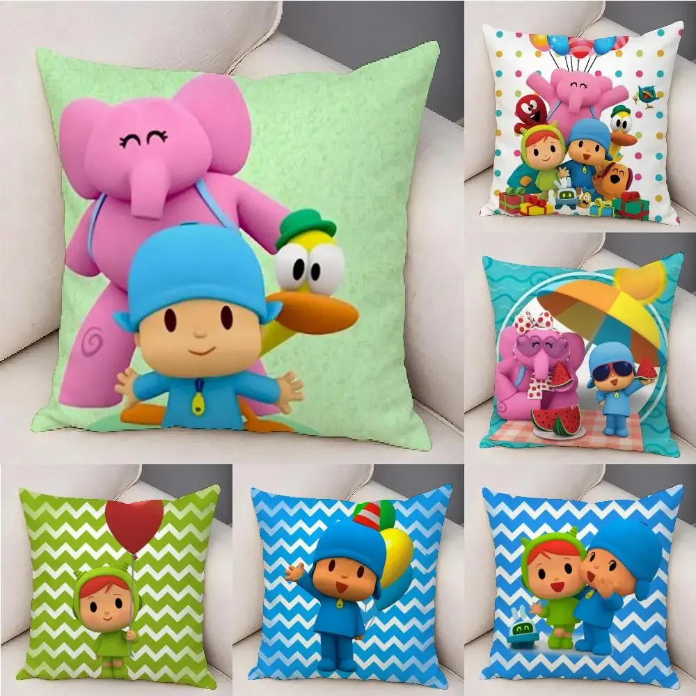 Simple Graphic P-Pocoyo Cushion Cover Plush Decorative Pillow Case With Hidden Zipper Fashion Room Decor For Home