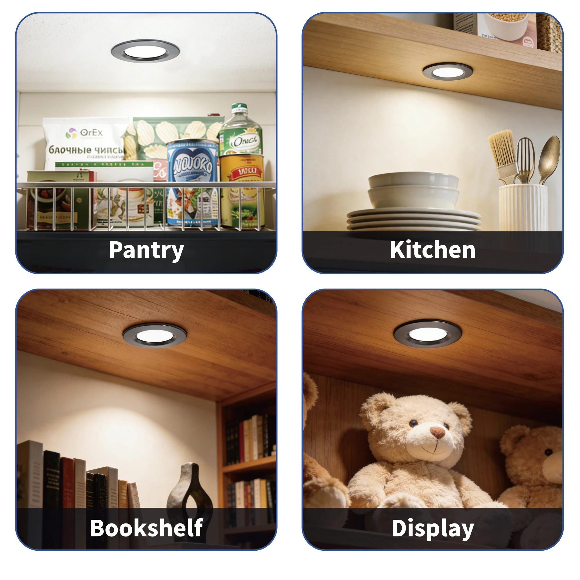RV Interior Camper Reading Roof Lights 12V Recessed LED Ceiling Lights Panel Motorhome RV Ceiling Lamps Caravan Boat Downlights