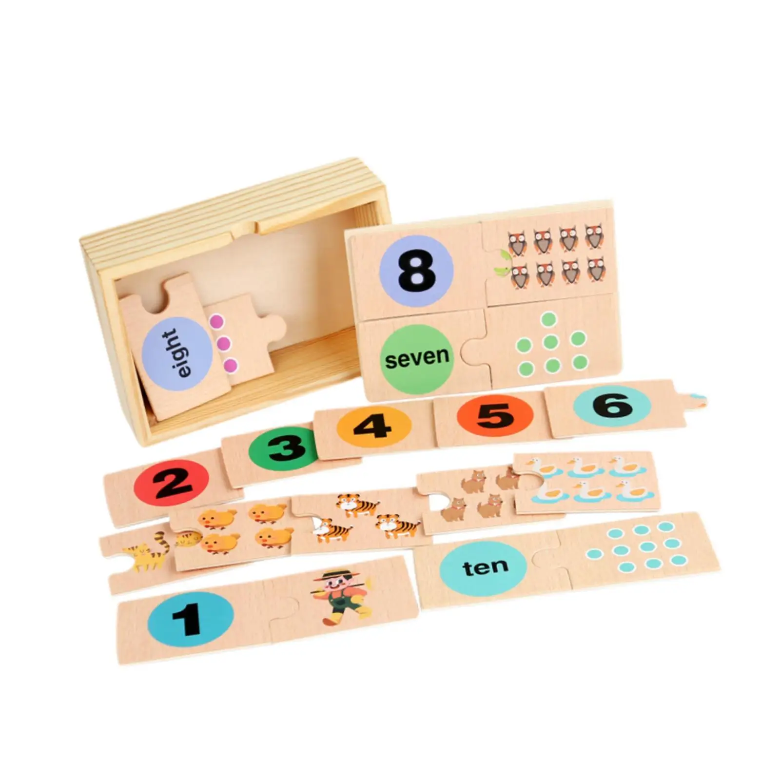 Nummerpuzzel Wiskundige manipulaties, Homeschoolbenodigdheden, Matching Games Gifts, Wiskundespellen voor kinderen Tellen Speelgoed voor kinderen vanaf 3 jaar