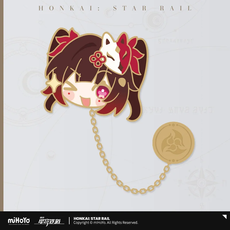 Mihoyo Official honkai Star Rail Aventurine firefly Pom-POM Exhibition Hall Series กระเป๋าพวงกุญแจหมุดเข็มกลัดปุ่มโลหะของเล่นอนิเมะ