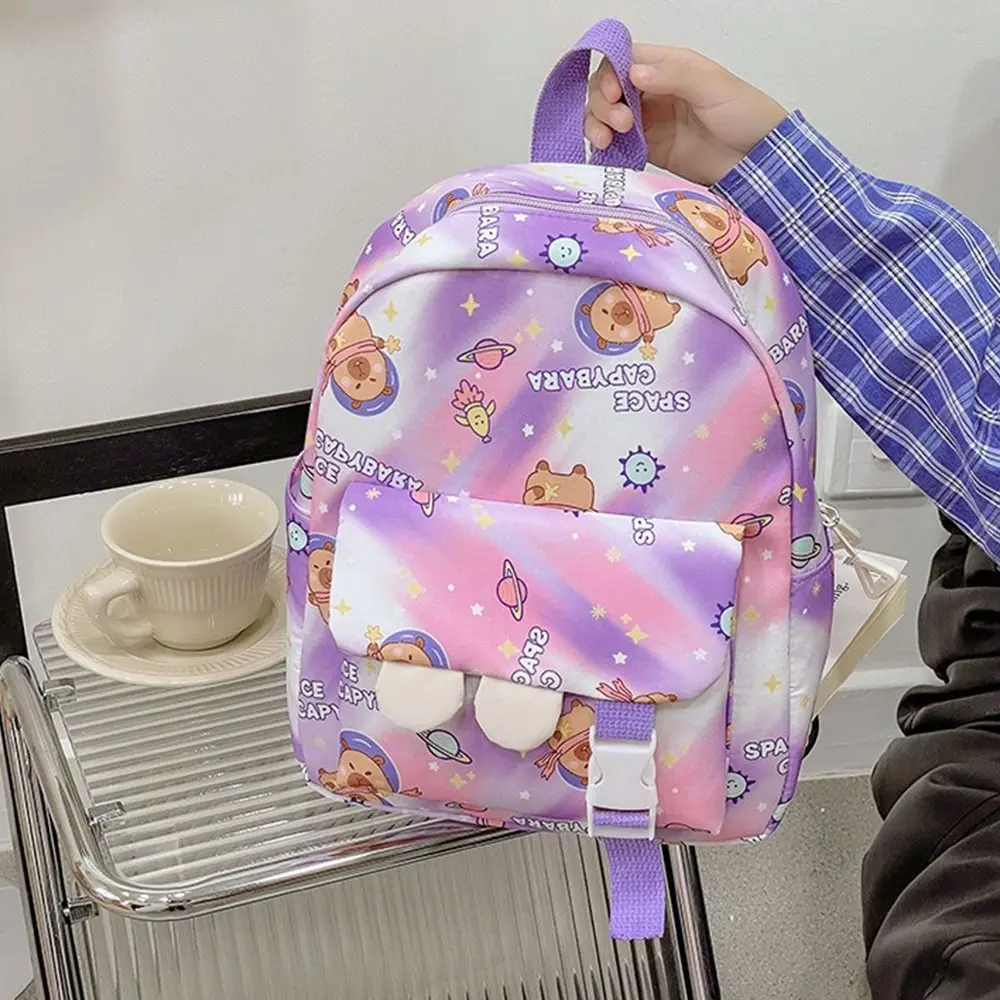 High Quality Nylon School Bags Capybara Large Capacity Kids Backbag Backpack Student