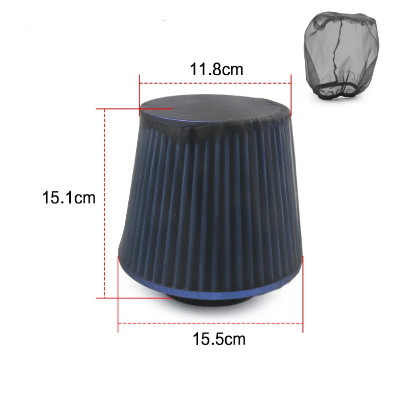 Universal Car Cone Air Filter Protective Cover Waterproof Oilproof Dustproof for High Flow Air Intake Filters Black/Red/Blue