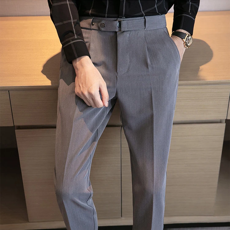 2023 Men Dress Pants Spring Fashion Men Clothing High-quality Slim Fit Suit Pants Banquet Social Business Trousers White Pants