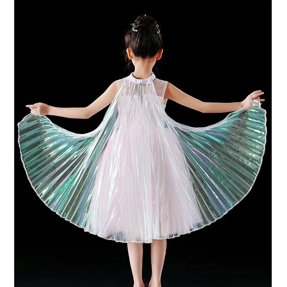 Girl Belly Dance Wings Cloak Hanging Neck Hand Hook Style Walking Children's Show Prop Stage Performance Costume