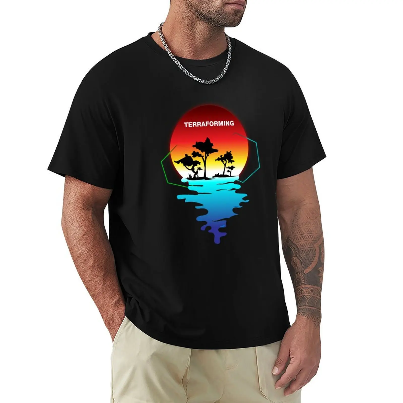 

Terraforming Mars Boardgame Retro T-Shirt Large Size Short Sleeve T-Shirt