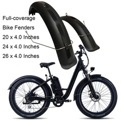 20x4,0 20x5,0 guardabarros de neumático ancho E-bike 20 pulgadas Snowboard bicicleta eléctrica guardabarros ala plástico resistente duradero guardabarros