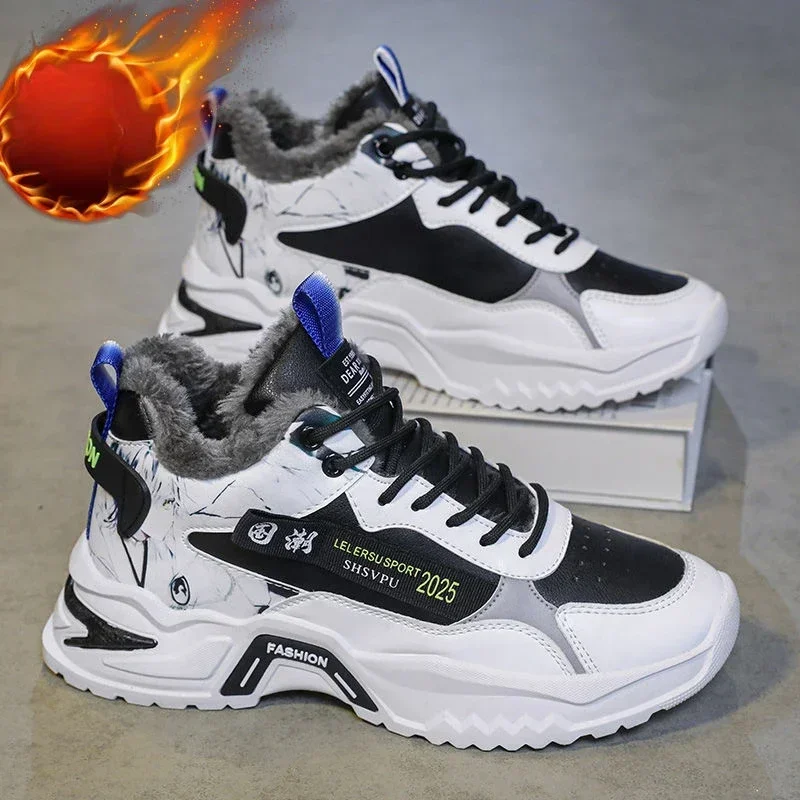 Men Sneakers Fashion 2024 New White Sports Shoes Anti Slip Comfort Male Students Trendy Running Thick Soled Lace Up Casual Shoes