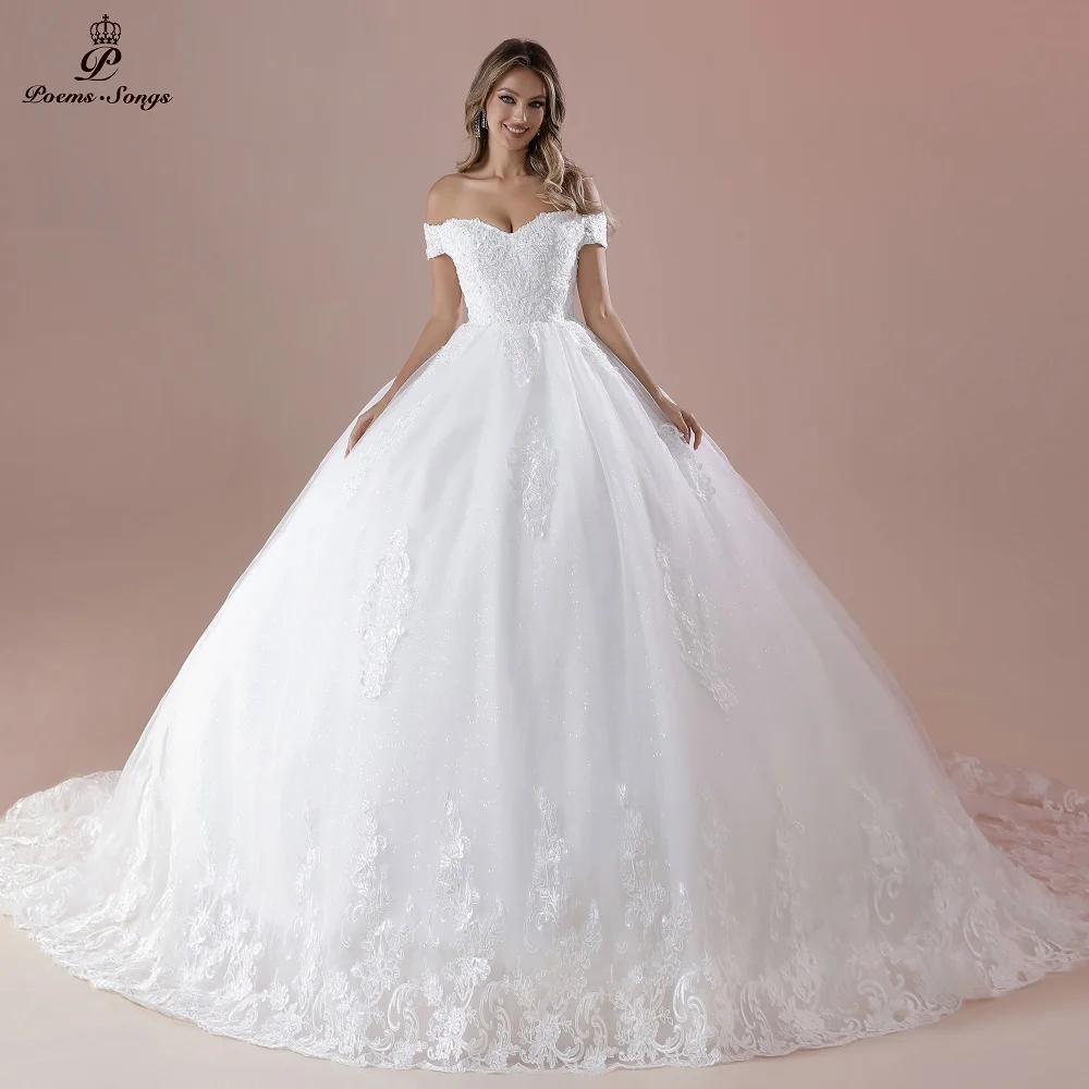 vestidos de novia corte princesa boda Customized Off the Shoulde Wedding Dress for bride Handmade beads lace vestido de novia