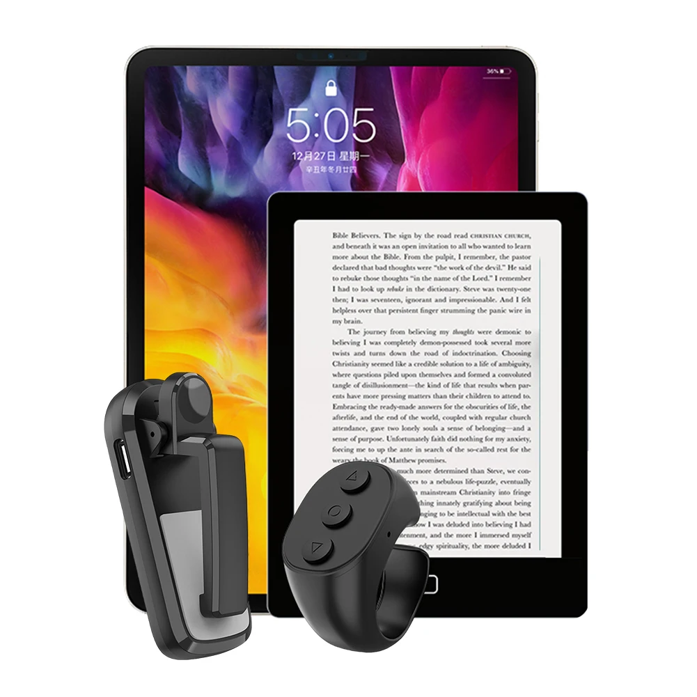 

Remote Control Page Turners Type-C Rechargeable Fingertip Ring RC Page Turners Camera Remote Clicker for Kindle & Tablet