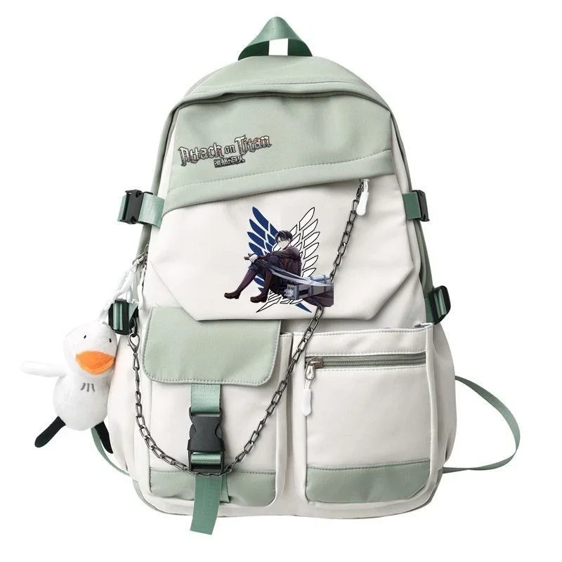 

32×45×14cm Black Blue Green Orange Purple, Attack On Titan, Shingeki no kyojin, Kids School Bags, Anime Backpacks Girls Boys