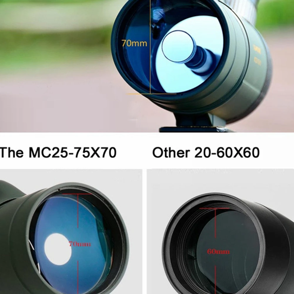 Visionking 25-75x70 Telescope Spotting Scope Monoculars Long Reach View Powerful Camping Birdwatching Hunting Scope With Tripod