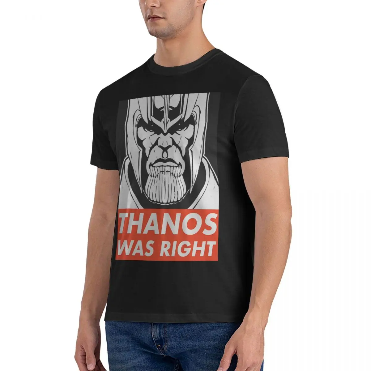 Marvel Super Villains Men's T Shirt Thanos Leisure Tees Short Sleeve O Neck T-Shirts Cotton Birthday Present Clothes