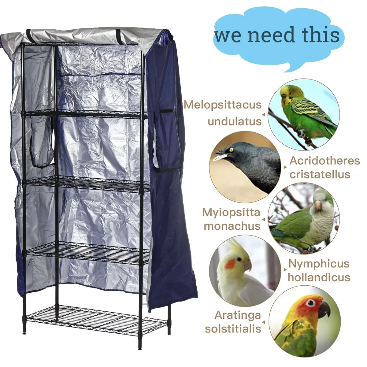 97x60x130CM Universal sunshade Bird Cage Cover Breathable dustproof Bird Parrot Nests Cover Light proof Cage Cover Bird Supplies