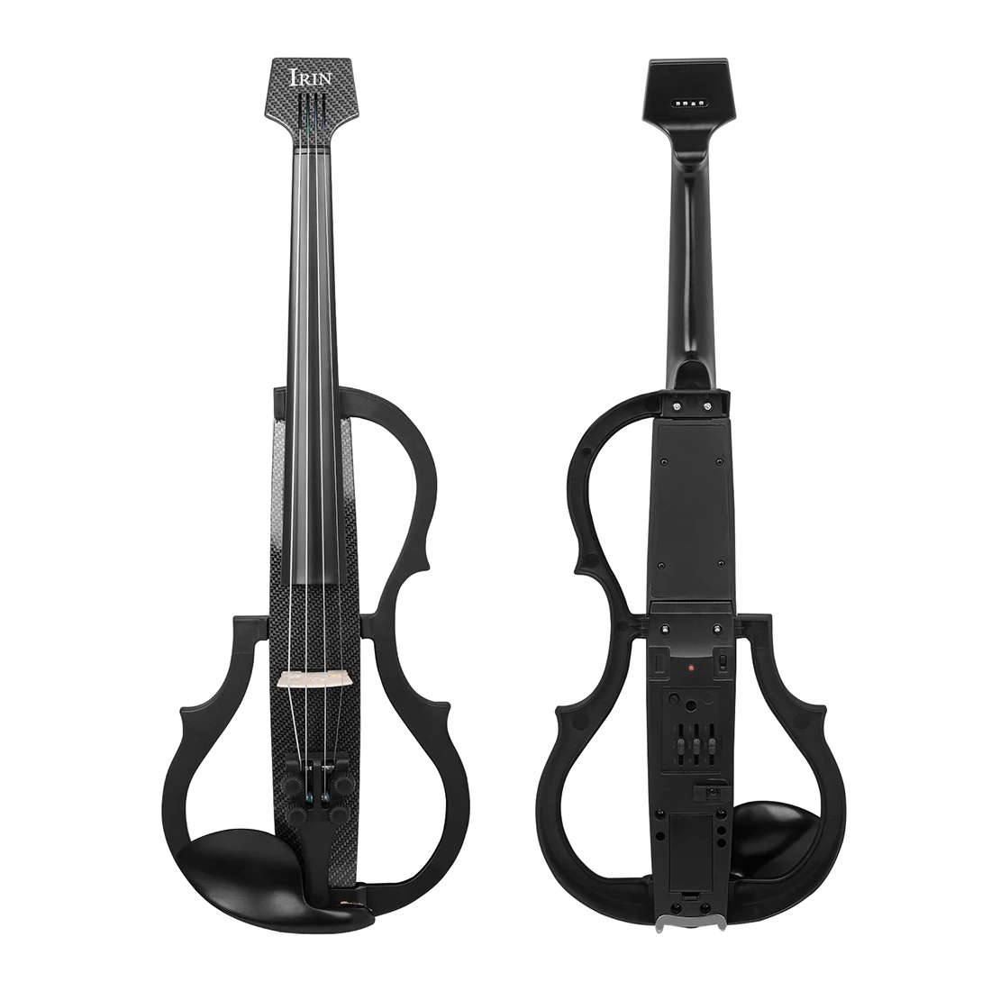 4/4 Carbon Fiber Electric Violin Headless Fiddle With Bow Carry Case Headphone Cable Shoulder Rest Violin Parts & Accessories