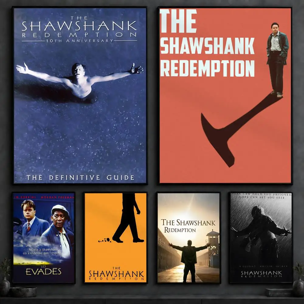 Movie T-The Shawshank RedemptionS Poster Art  Self-Adhesive No Glue Residue Wall Decor for Bedroom Living Room