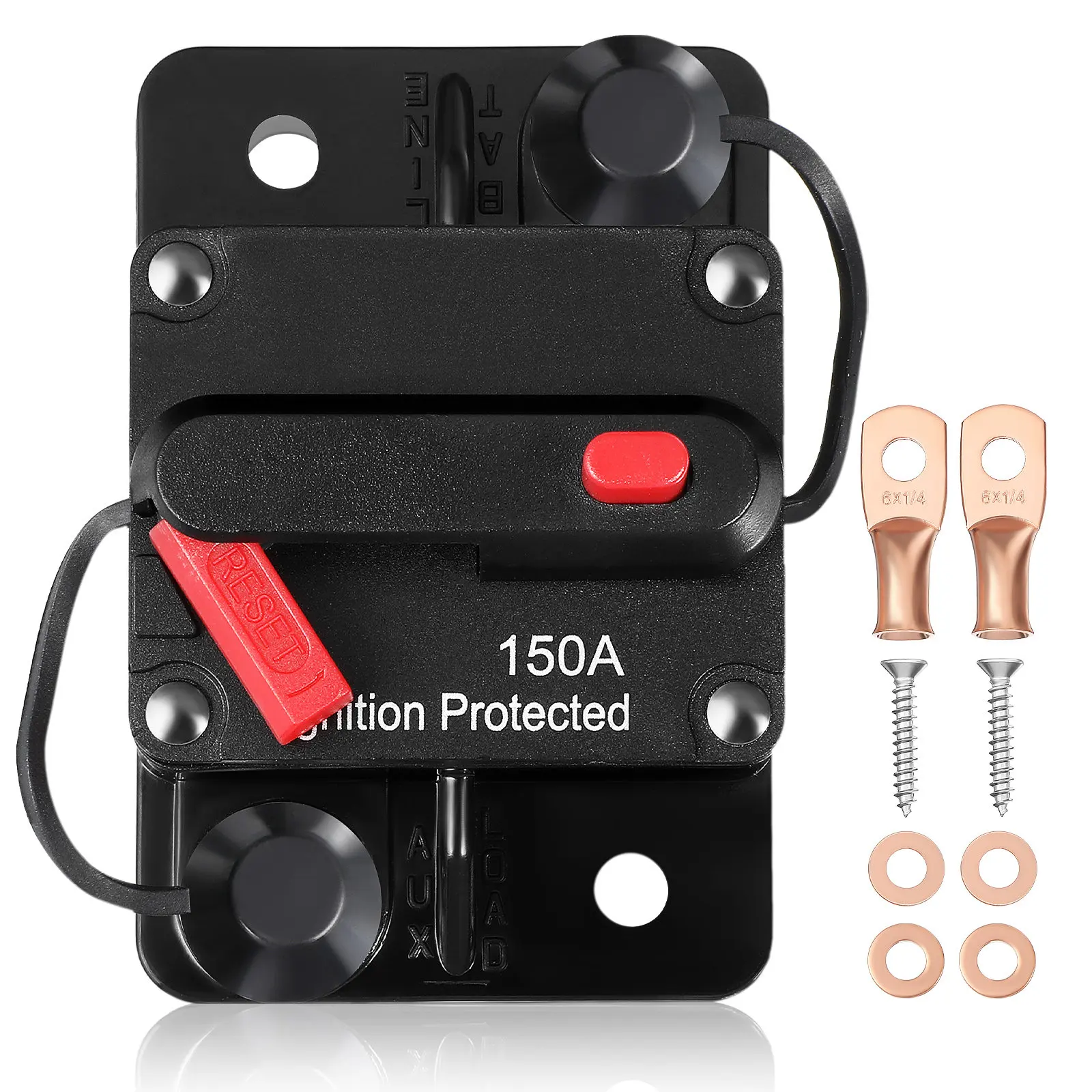 

1Set Circuit Breaker Manual Reset 150 Amp Waterproof Car Marine Motor Dc Auto Reset Power Protection Circuit Breakers